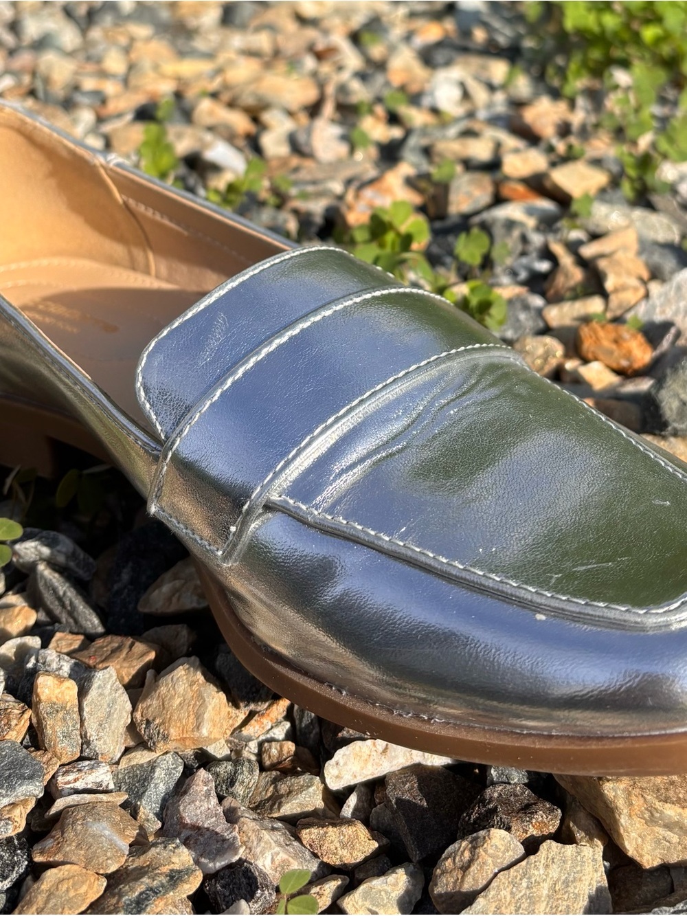 Liz Claiborne Metallic Silver Women's Penny Loafers
